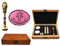 MNYR Anker Luxus-Holzkiste Bronze Metall Pfau Hochzeit Einladungen Geschenkkarten Papier Briefumschlag Siegellogo Wachssiegel Siegelstempel Wachsstempel Schmelzlöffel Stempel Holz Geschenkbox Kit