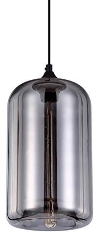 Luminaire Soho, suspension verre mercurisé, 40 W, gris, ø 28 x H 18 cm
