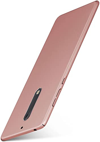 moex für Nokia 5 Hülle Ultra Dünn, Schutzhülle mit erhöhtem Kameraschutz, Slim Cover Hardcase Backcover, Dünnste Handyhülle Minimalistisch Alpha Case, Rosegold