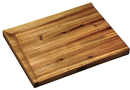 Kesper | Schneid- und Servierbrett, Material: Akazienholz, Maße: B: 38 x T: 28 x H: 3 cm, Farbe: Braun | 28700 13