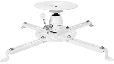 LogiLink BP0056 Support pour vidéoprojecteur et projecteur jusqu'à 25 kg, Longueur du Bras 135 mm, Blanc