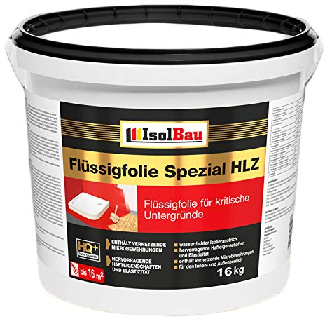 Flüssigfolie HLZ 16kg - Dichtfolie für kritische Untergründe - Wasserdichte Abdichtung für innen & Außenbereich - für Wand & Boden - Balkonabdichtung, Wasserstop, für Fliesen und Holz