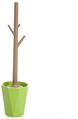 THREESS Creativo Juego de escobillas de baño en Forma de árbol, Cepillo de baño Desmontable, Limpiador de escobillas de baño, Verde