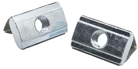 20x M5 Nutenstein 14,0 x5,2 mm für Nut 10, mit Federblech, Stahl