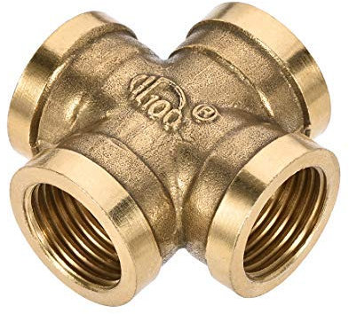 Laiton Croix Raccord De Raccord 1 / 2G Filetage Femelle 4 Voies Connecteur Coupleur De Diamètre Égal Joint Quatre Voies