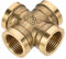 Conector de latón con cruz, 1/2 G, rosca hembra, 4 vías, conector acoplador de diámetro igual, junta de cuatro vías