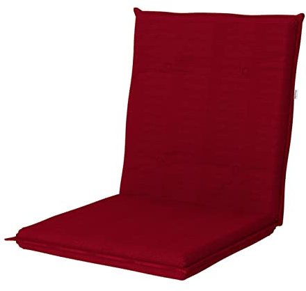 Doppler Auflage Niederlehner Star Bordeaux I Gartenstuhl-Polster 100x48x6cm aus 100% Dralon I Sitzauflage weich & bequem I Sitzkissen zum Festbinden an Gartenstuhl
