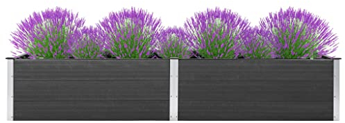 vidaXL Hochbeet Pflanzkübel Gartenbeet Blumenbeet Pflanzkasten Kräuterbeet Blumenkasten Pflanzkasten Gemüsebeet Pflanzbeet 300x100x54cm WPC Grau