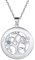 Personalised 925 Sterling Silver Family Tree of Life Necklace with Choice of Birthstone Setting Custom Engraving Name Two 2 Birthstone Tree Circle Pendant Necklace for Teen Girls