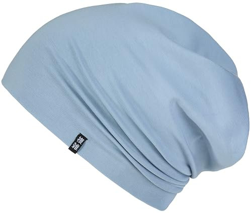 Enter the Complex® Leichte Beanie Mütze, Herren und Damen, Übergangsmütze, Sommer Beanie, Dünne Kopfbedeckung, Baumwolle (Jersey) L/XL, Stone Blue