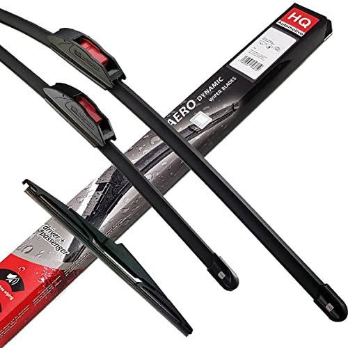 HQ Automotive Wiper Blades for Nissan Qashqai J11E (2013-2021) Front Rear Kit, Ad61-621|Hq12D-V2