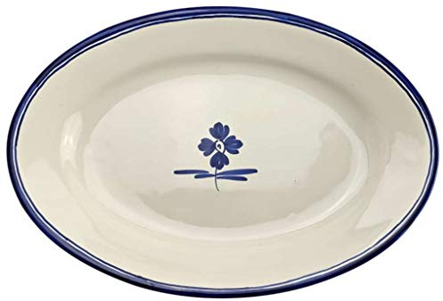 CERÁMICA GÓNFER - Bandeja de Cerámica Artesanal Fuente Ovalada Rosilla (36 cm)