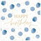ARTEBENE Serviette Papierserviette Punkte Tissue Aquarellpunkte Dots | 20 Stück | 33x33cm | 3-lagig | Hochwertige Servietten für Feiern, Geburtstage, Kaffee und Kuchen Blau
