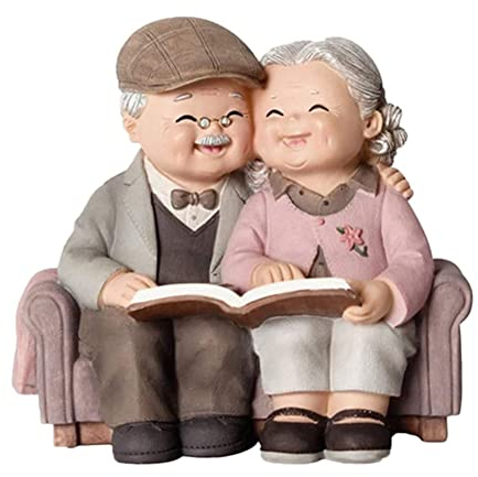 Gcroet Amorevole Anziani Coppia Figurine, Amore Nonni Genitori Anniversario Regalo di Nozze Resina amorevole Anziano Coppia Figurine Ornamenti Ornamenti Ornamenti della Vecchia Vita Decorazione della