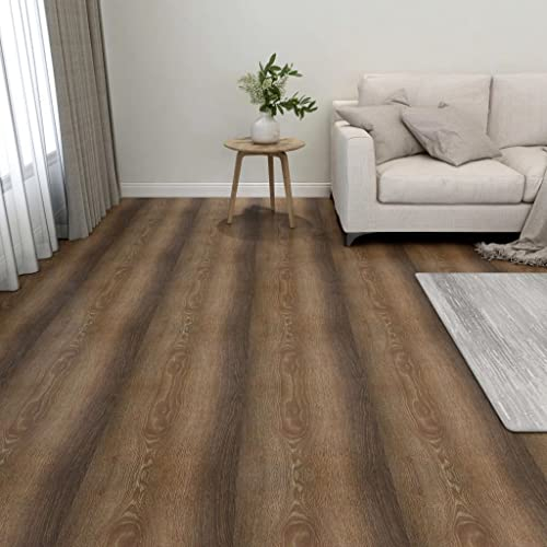 vidaXL 55x PVC-Fliesen Selbstklebend Vinyl-Fliesen Bodenbelag Vinylboden Laminat Dielen Fußboden Laminatboden Fliese Wohnzimmer 5,11m² Braun
