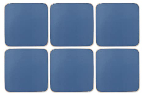 Portmeirion Home & Gifts Harbour Blue Coasters Set of 6, 10.5cm x 10.5cm / 4 x 4