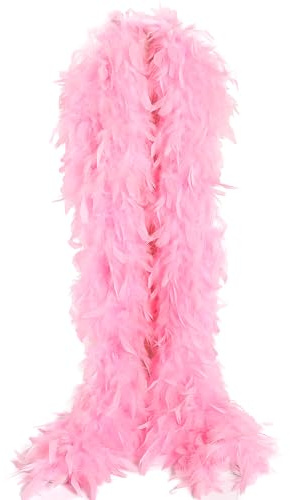THARAHT Pink Chandelle Türkei Feder Boa 2Yard 100g für DIY Handwerk Haus Tanzen Hochzeit Party Halloween Kostüm Dekoration Feder Boa