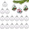 15 Stücke Klar Weihnachtskugeln, 6 cm Weihnachtsbaumkugeln, DIY Kugeln Acrylkugeln, BefüLlbare Kunststoff-Kugel, Rund Weihnachtskugeln, Weihnachten Deko für Christbaumschmuck, Party-Dekorationen
