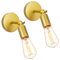 iDEGU 2 Stücke Industrie Wandleuchten, E27 Wandlampe Innen Vintage Lampenschirm aus Metall 180 ° Einstellbare Metall Wandbeleuchtung für Schlafzimmer Badezimmer Flur Wohnzimmer (Gold)