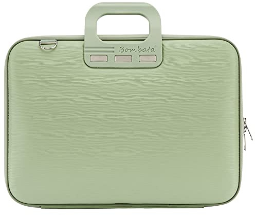 Bombata Sacoche Pour Ordinateur Portable - Housse Ordinateur 15.6 pouces - Sac a Bandoulière Impermeable Avec Poches - Cuir Synthétique Vert Menthe