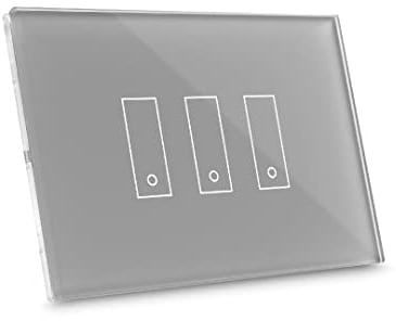 iotty i3 PLUS interruttore wifi smart per luci e cancelli, placca touch in vetro retroilluminato, sensori temperatura e luminosità, monitoraggio consumi e controllo qualità dell'aria esterna