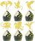 24 Stück Drachen Tortendeko Glitter Fantasie Geburtstag Cake Toppers für Fliegende Drachen Thema Baby Dusche Kinder Geburtstag Party Kuchen Dekorationen Zubehör Gold