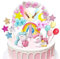 Einhorn Tortendeko 1. Geburtstag Mädchen, Einhorn Kuchendeko mit Kerze 1 Jahr, Einhorn Figuren Cake Topper 1. Geburtstag, Einhorn Torten Deko für Mädchen