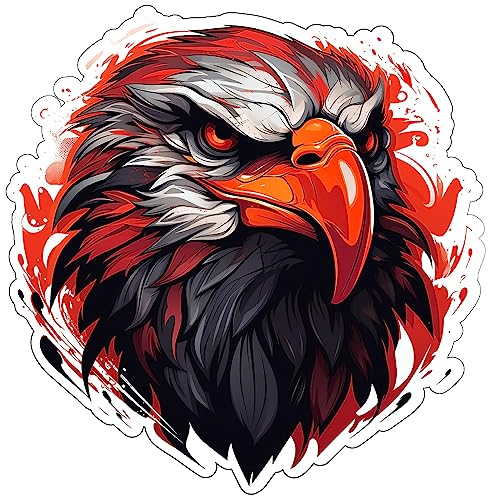 Samunshi Adler Aufkleber Autoaufkleber für Motorrad Fahrrad Roller oder Auto Sticker Fahrrad MTB Mountainbike Rennrad Grunge Schwarz Rot Graffiti (49x50cm Adler)