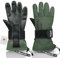 devembr Skihandschuhe mit Handgelenkschützern, Warme Snowboardhandschuhe für Herren und Damen, Grün, M