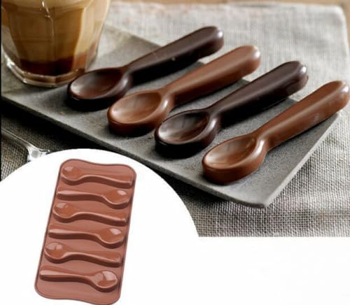 TTOA - Spoon Shaped Silicone Chocolate Mould | Ice Mould | Dessert Mould | Cake Decoration