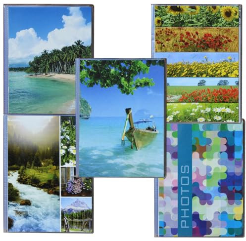 Fotoalbum mit Taschen, 10 x 15 cm, mit weichem Einband, personalisierbar, platzsparend, mit 20 Beuteln – 40 Fotos für insgesamt 400 Fotos