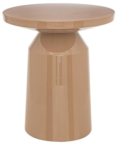 Atmosphera Créateur d'Intérieur - Table d'Appoint Totem Sita en Métal Beige - Table pour Chambre, Salon, Entrée - D38cm