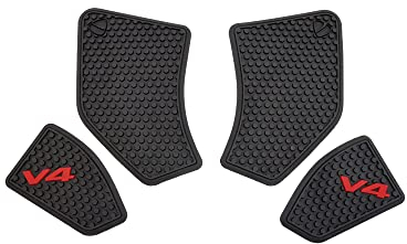 TOTMOX Adesivi per serbatoio carburante per moto ginocchiere per serbatoio carburante in gomma antiscivolo Compatibile con DUCATI Panigale V4 2018-2021, nero