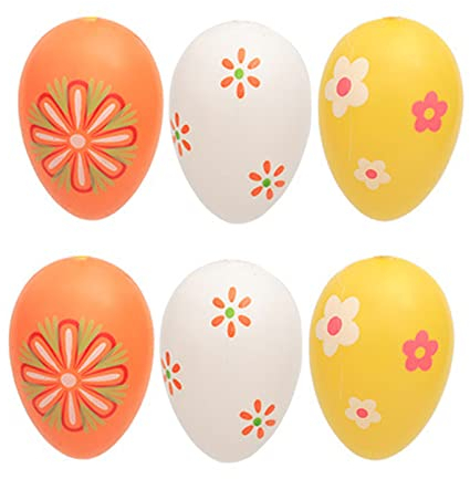 Bunte Ostereier, bemalte Eier, Osterbaum, hängende Anhänger, Ornamente, DIY, Basteln, für Zuhause, Ostern, Partyzubehör, Spielzeug, Osterei-Ornamente, 6 Stück