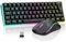 RedThunder 60% Tastiera da Gioco Meccanica Senza Fili, Retroilluminazione Dinamica RGB, Mouse a Nido D'ape Leggero da 3200 DPI, Tastiera Ultracompatta, 62 Tasti Antiriflesso, Layout IT per PC/PS5-Nero