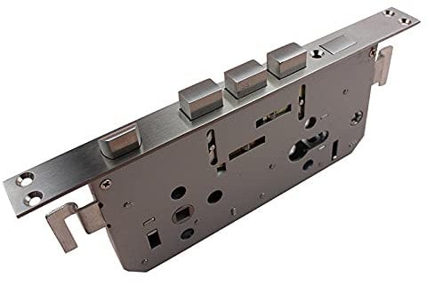 Serrure a Encastrer,Serrure Porte Interieure Sécurité en acier inoxydable Chambre à coucher en bois à l'intérieur 3 Points Langue Mortiise Shackles de porte coulissante