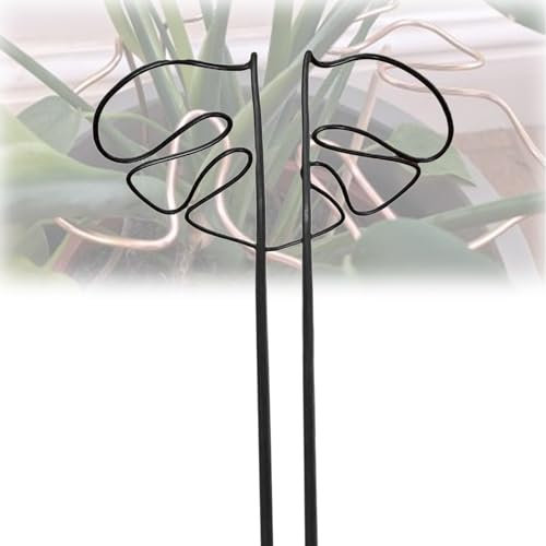 Pflanzenstütze in Monstera-Form, wiederverwendbarer, stabiler Pflanzenstamm-Stützhalter aus Legierung, Pflanzenstütze for Zimmer- und Gartenpflanzen, einschließlich Blumen, Kräuter und Gemüse/457(Blac