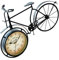 ABOOFAN Fahrraduhr Bürodekoration Bahnhofsuhr Vintage Wohnkultur Tischuhr im bücherregal Dekoration buchregal Dekoration Mini-Fahrrad Zug Desktop-Stummschaltuhr Retro-Wecker Metall