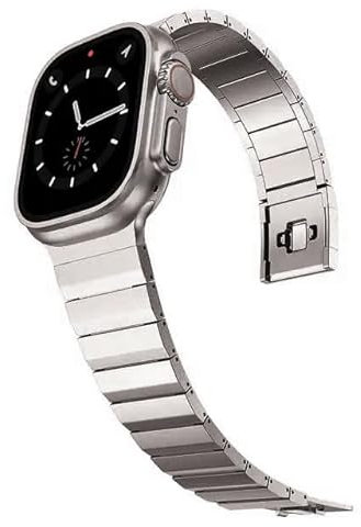 synsing Magnética Correa de Titanio Ultra 2 49mm Compatible con Apple Watch Ultra 45mm 44mm 42mm 41mm 40mm 38mm,Correa de Metal Titanium iWatch - Color de titanio a juego,Titanio49