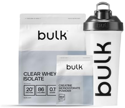 Bulk Clear Protein Starter Bundle, 500 g of Pink Lemonade Flavoured Clear Whey Isolate, 100 g of Creatine Monohydrate and a 750 ml Iconic Shaker
