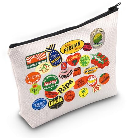 PWHAOO 2000er Jahre inspiriertes Geschenk Obst Liebhaber Make-up Tasche Obst Design Kosmetiktasche 90er Jahre Baby Geschenk nostalgisches Geschenk, Fruit Lover M