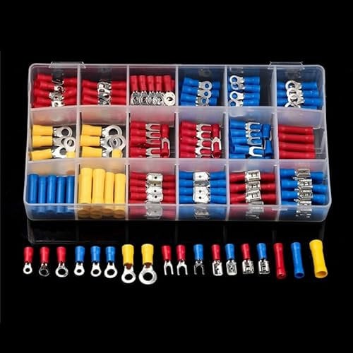 Copper Wire Lugs Wire Terminal Connectors 480/300/280PCS Insulated Cable Connector Electrical Wire Crimp Spade Butt Ring Fork Set Ring Lugs Rolled Terminals Assorted Kit300PCS