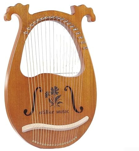 Lyre Harfe von Antiquity, elegante Mahagoni-Lierharfe mit einem praktischen Saitenverstellwerkzeug (19 Saiten)