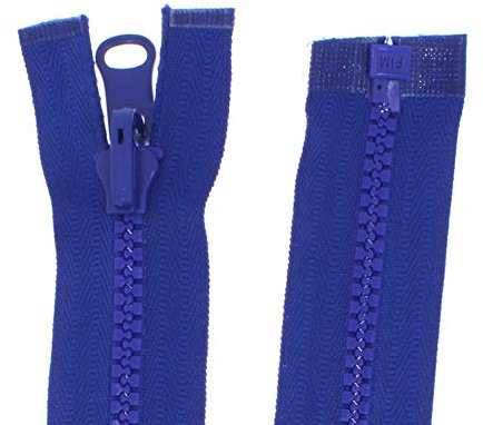 Cerniera reversibile divisibile per giacche, denti in plastica, 5 mm (blu reale, 85 cm)