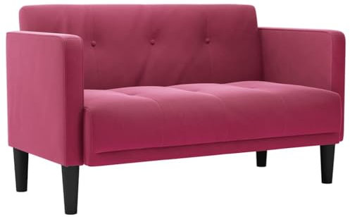 vidaXL Zweisitzer-Sofa Weinrot 111 cm Samt