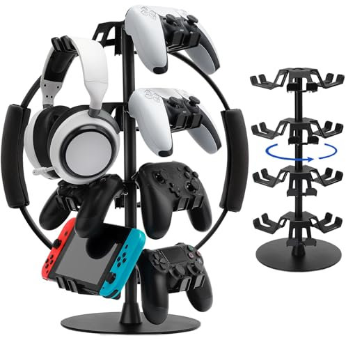 JUOCRZY Soporte Universal para Mandos: Switch, PS5, PS4 Soporte para Auriculares | Pared o Base(4ème étage)