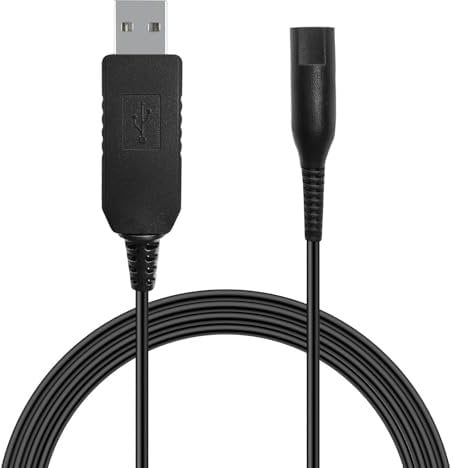 Mugust 12V for Braun Shaver Charger for Braun Series 5, 9, 3, 7, 1 Beard Trimmer, Silk Epil 9, 5, 7,Wet&Dry Electric Razor Charging Cable for Brau n 5409, 5542, 5544, 5377, 3040S (Black)