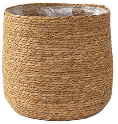 Sujurio Seagrass Flower Pot - Woven Plant Pot - Decorative Plant Basket with Plastic Film Insert in Boho Style S Easy to Use