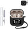 Silicone Protective Case for JBL TOUR PRO 3 Earbuds - Durable and Eco-Friendly Bluetooth Earphone Cover with Precise Holes and Charging Compatibility - Shock-proof, Comfortable Touch,Black