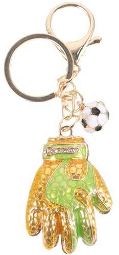 UPKOCH Handschuhförmiger Schlüsselanhänger Aus Metall Robuster Fußballtorwarthandschuh Leuchtend Goldfarben Dekorativer Rucksack Und Autoschlüsselanhänger Für Schultaschen